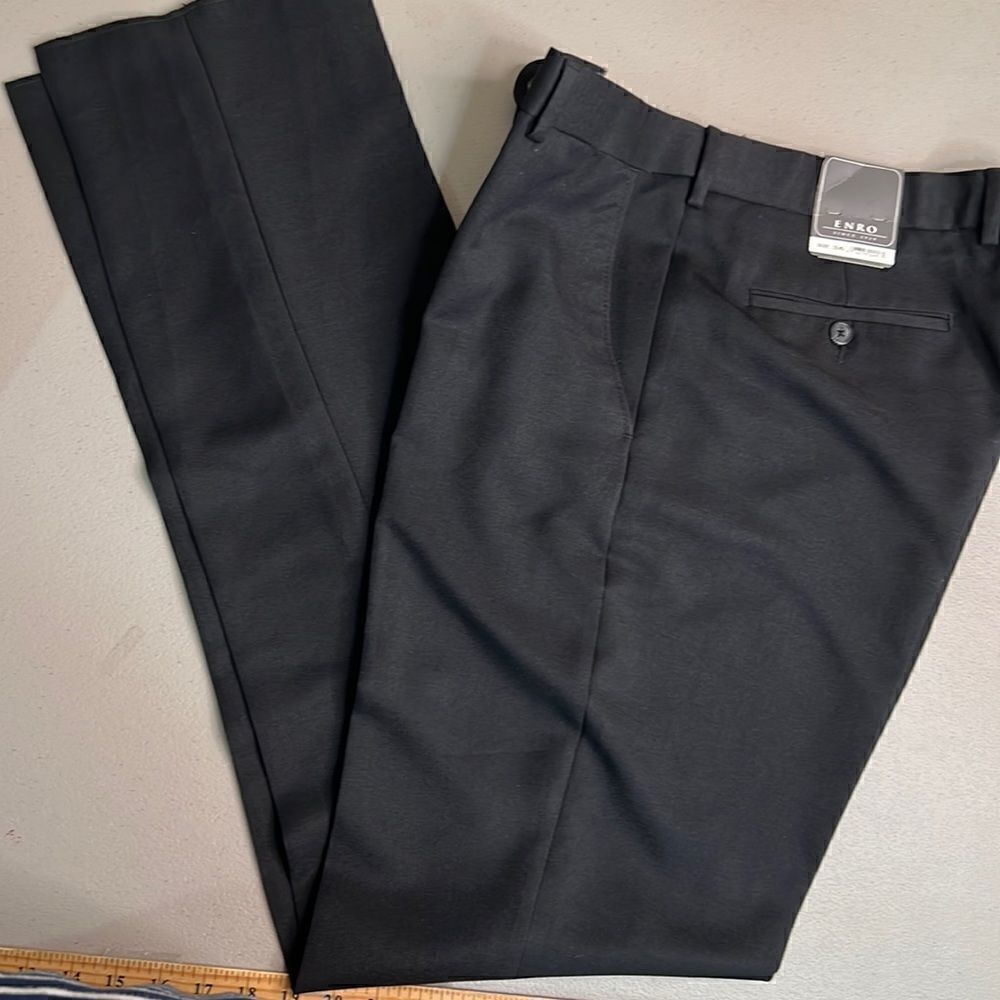 Enro Expandable Waist Wrinkle Resistant Mens Dress Pant, Flat front NWT 36 waist